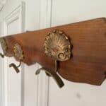 beautiful vintage gilt bronze three hook hat coat rack