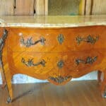 stunning vintage french louis xv style marble top chest of drawers