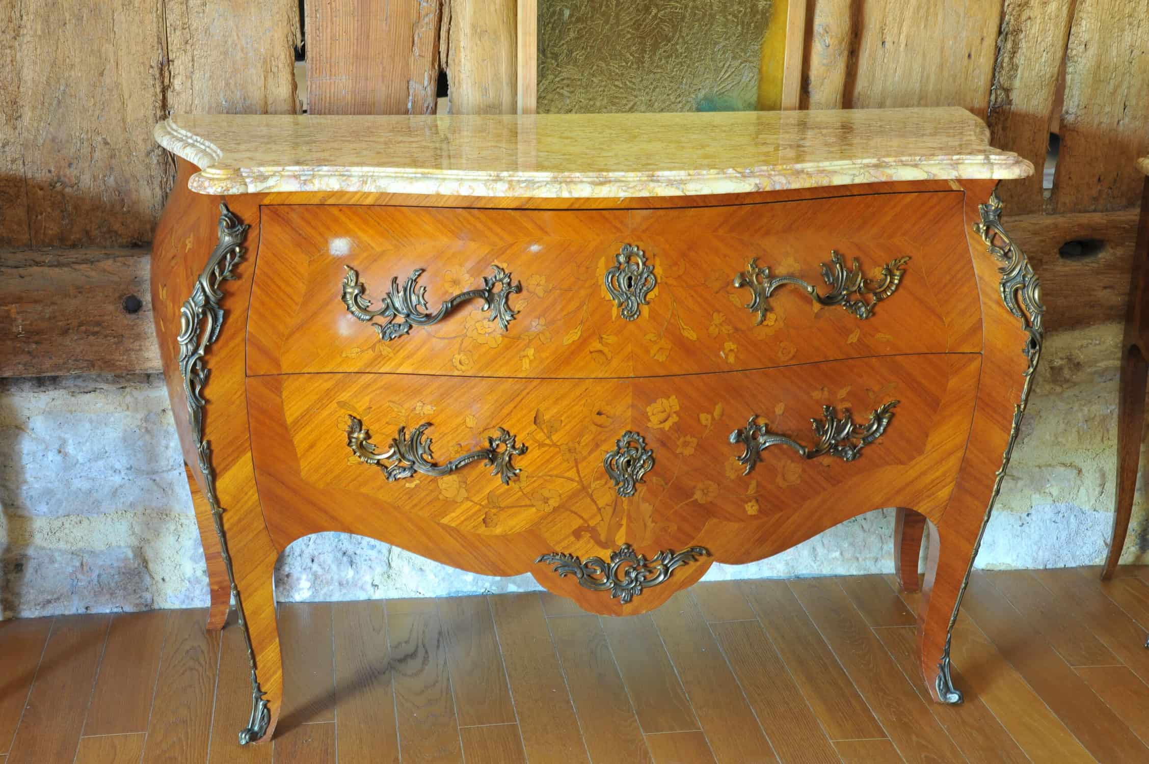 stunning vintage french louis xv style marble top chest of drawers