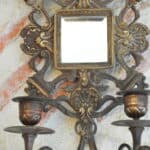 antique pair of highly decorative french bronze wall sconces