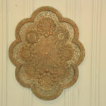 antique kashmiri repoussé copper tray silver plated pierced 19th century