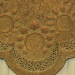 antique kashmiri repoussé copper tray silver plated pierced 19th century