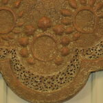 antique kashmiri repoussé copper tray silver plated pierced 19th century