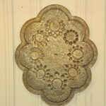 antique kashmiri repoussé copper tray silver plated pierced 19th century