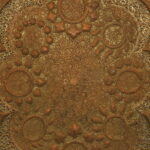 antique kashmiri repoussé copper tray silver plated pierced 19th century