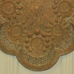 antique kashmiri repoussé copper tray silver plated pierced 19th century