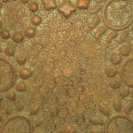 antique kashmiri repoussé copper tray silver plated pierced 19th century