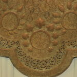 antique kashmiri repoussé copper tray silver plated pierced 19th century