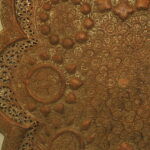 antique kashmiri repoussé copper tray silver plated pierced 19th century