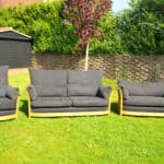 vintage ercol blonde renaissance three piece suite