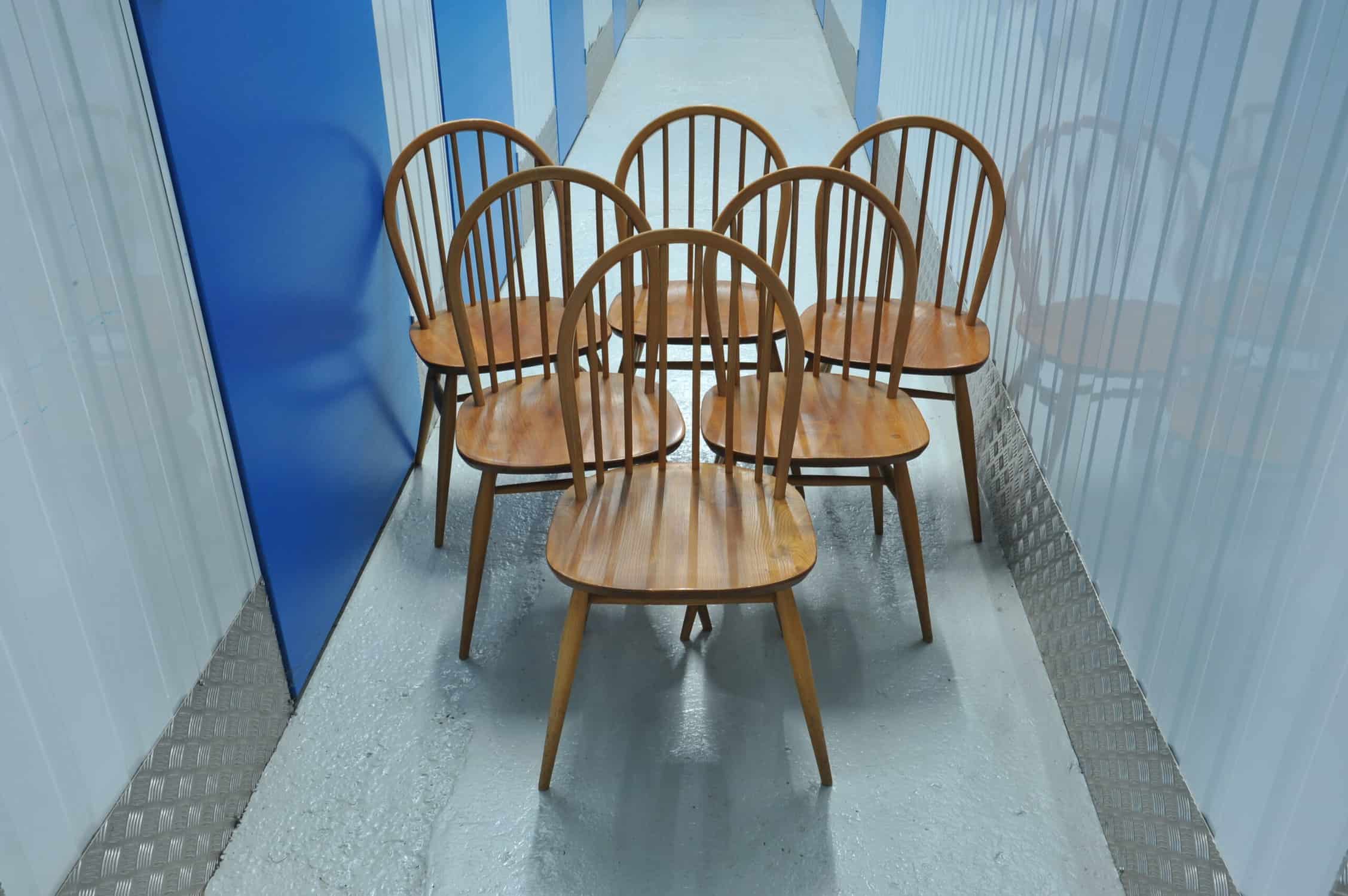 a set of six vintage ercol windsor hoop back model 370 chairs