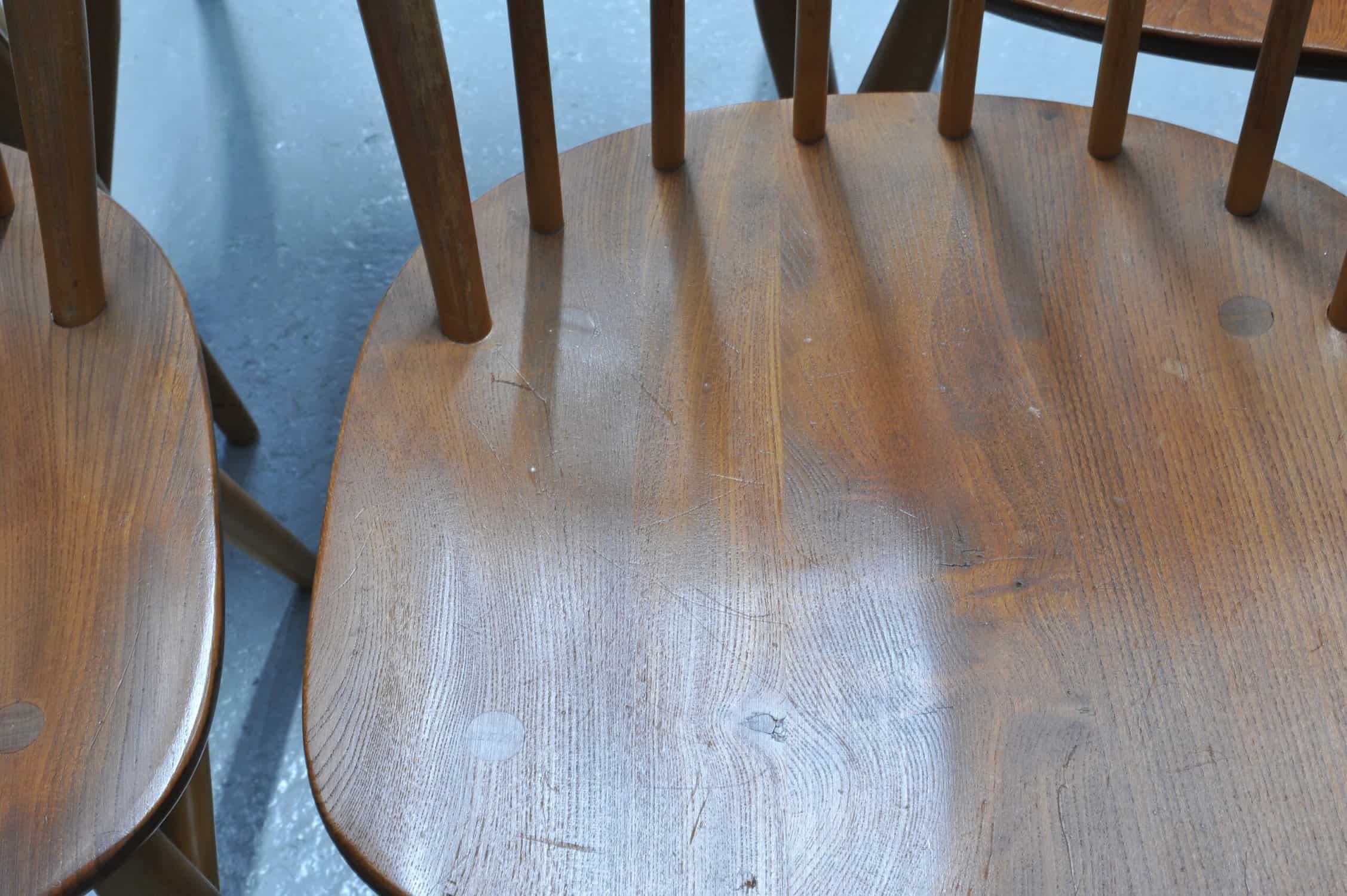 a set of six vintage ercol windsor hoop back model 370 chairs