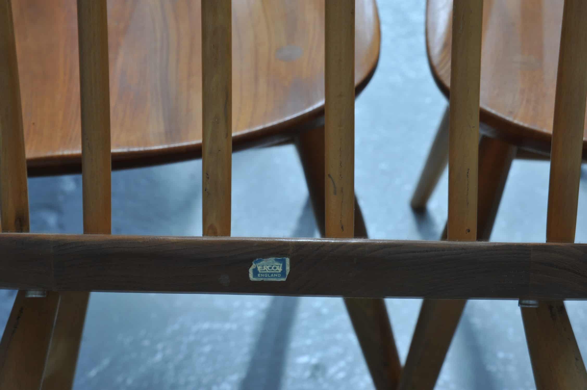 a set of six vintage ercol windsor hoop back model 370 chairs