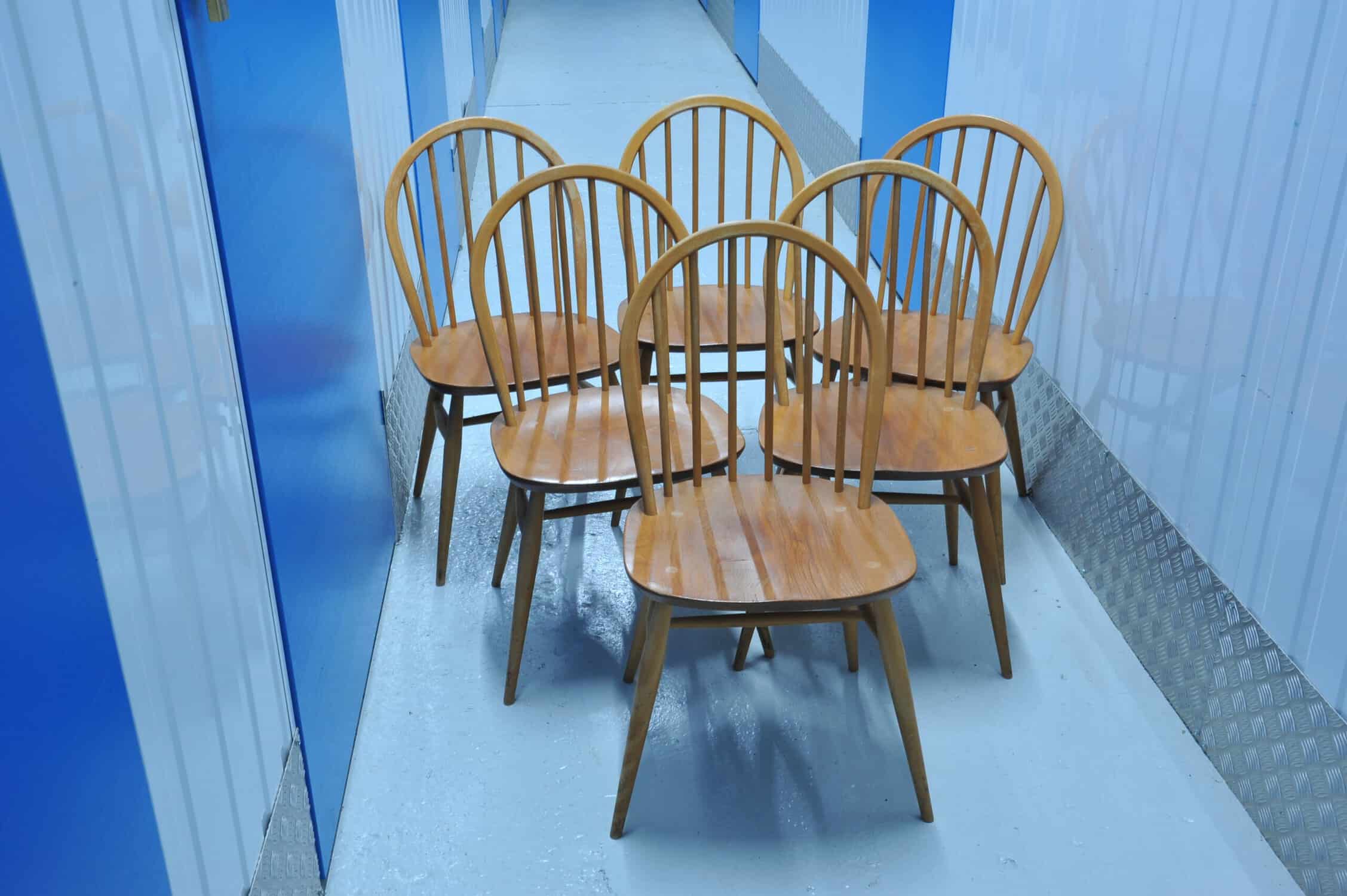 a set of six vintage ercol windsor hoop back model 370 chairs