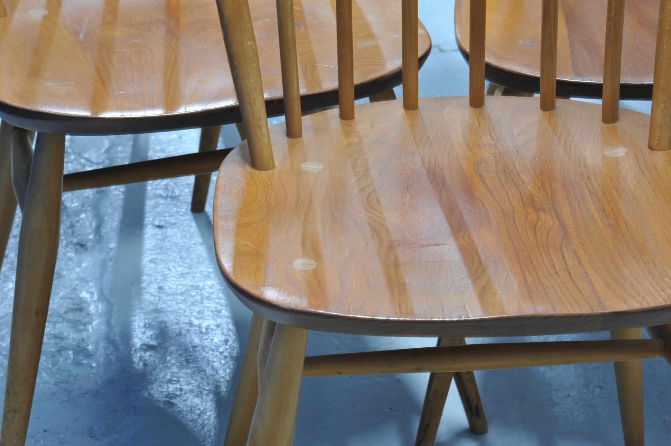 a set of six vintage ercol windsor hoop back model 370 chairs