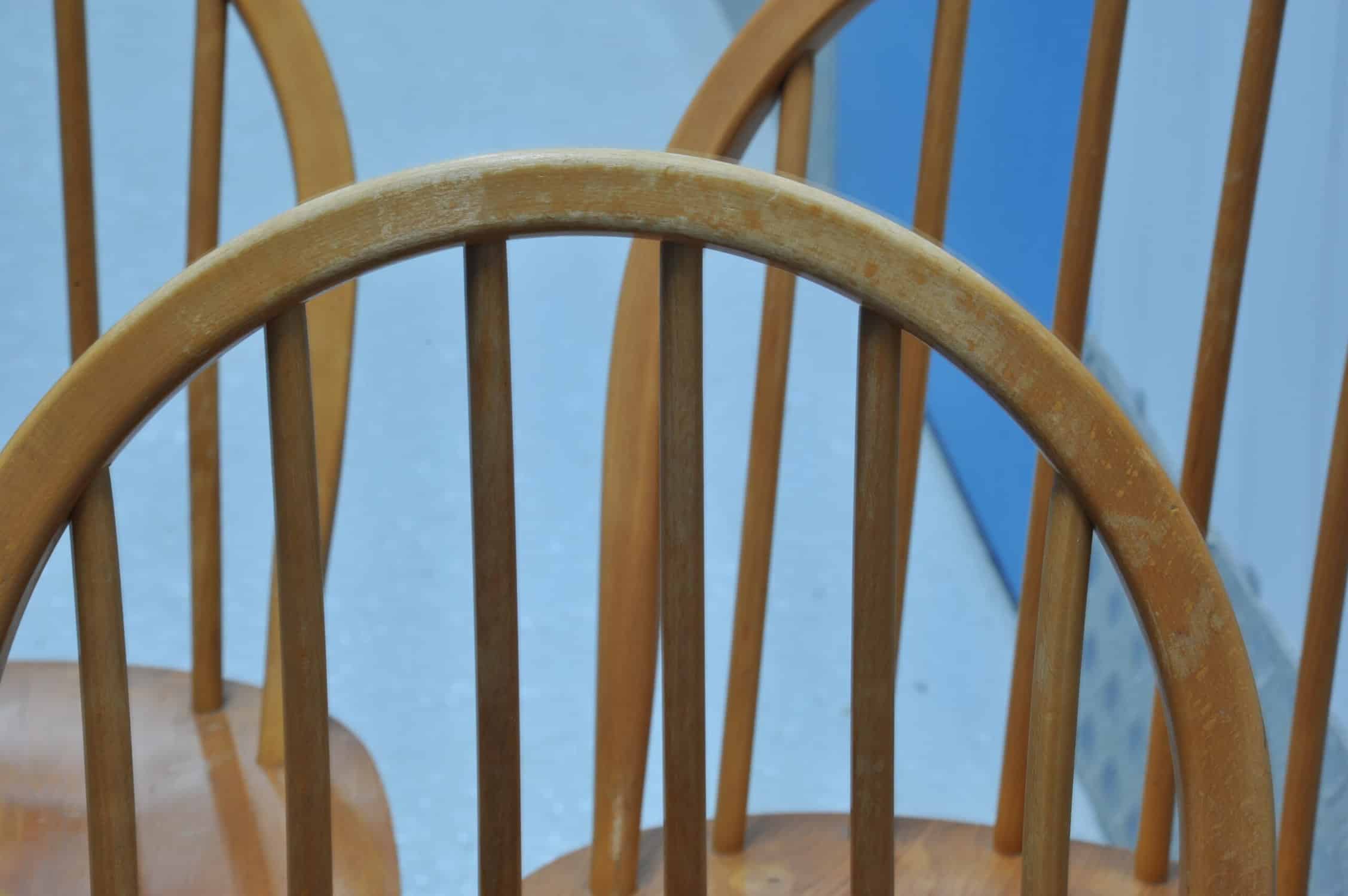 a set of six vintage ercol windsor hoop back model 370 chairs