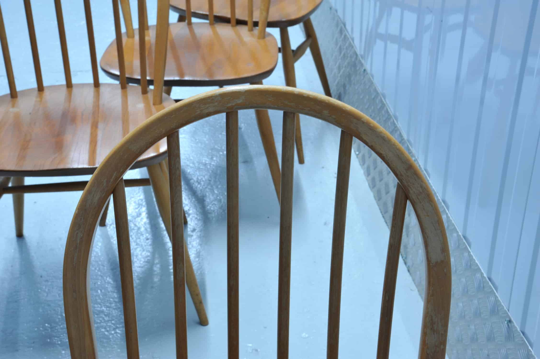 a set of six vintage ercol windsor hoop back model 370 chairs