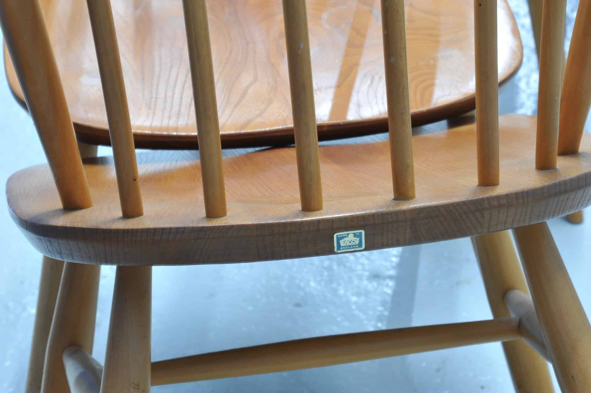 a set of six vintage ercol windsor hoop back model 370 chairs