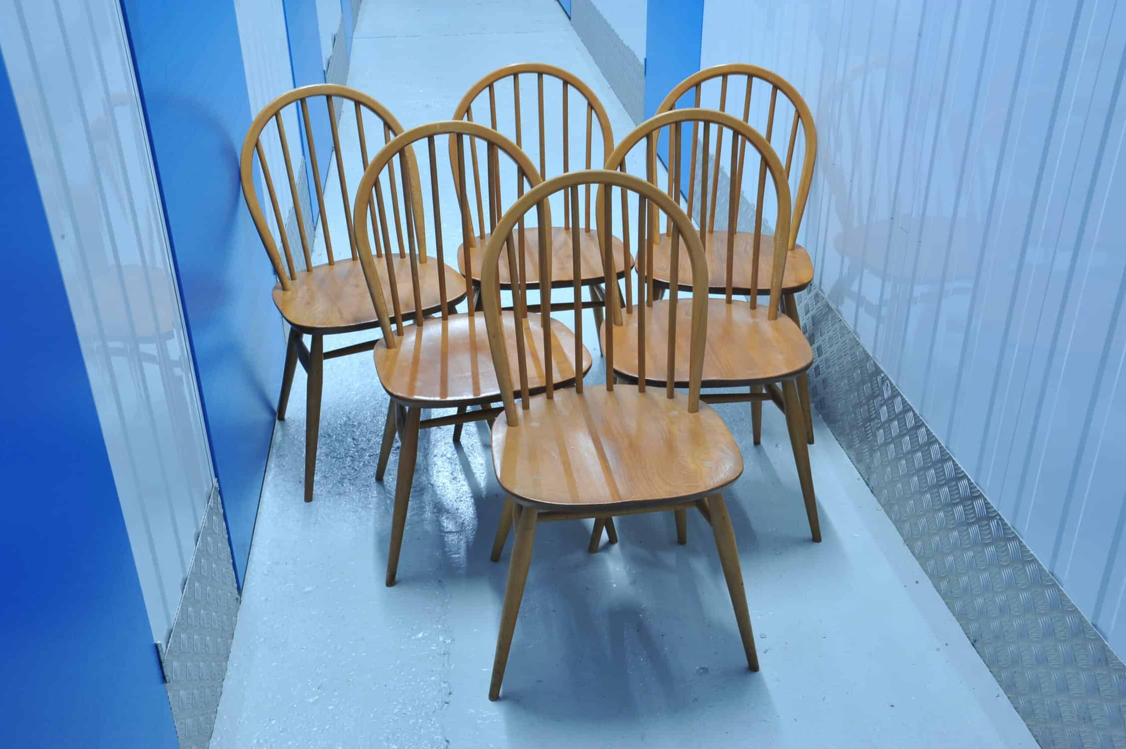 a set of six vintage ercol windsor hoop back model 370 chairs