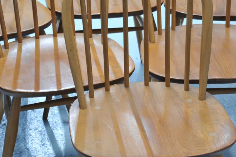 a set of six vintage ercol windsor hoop back model 370 chairs