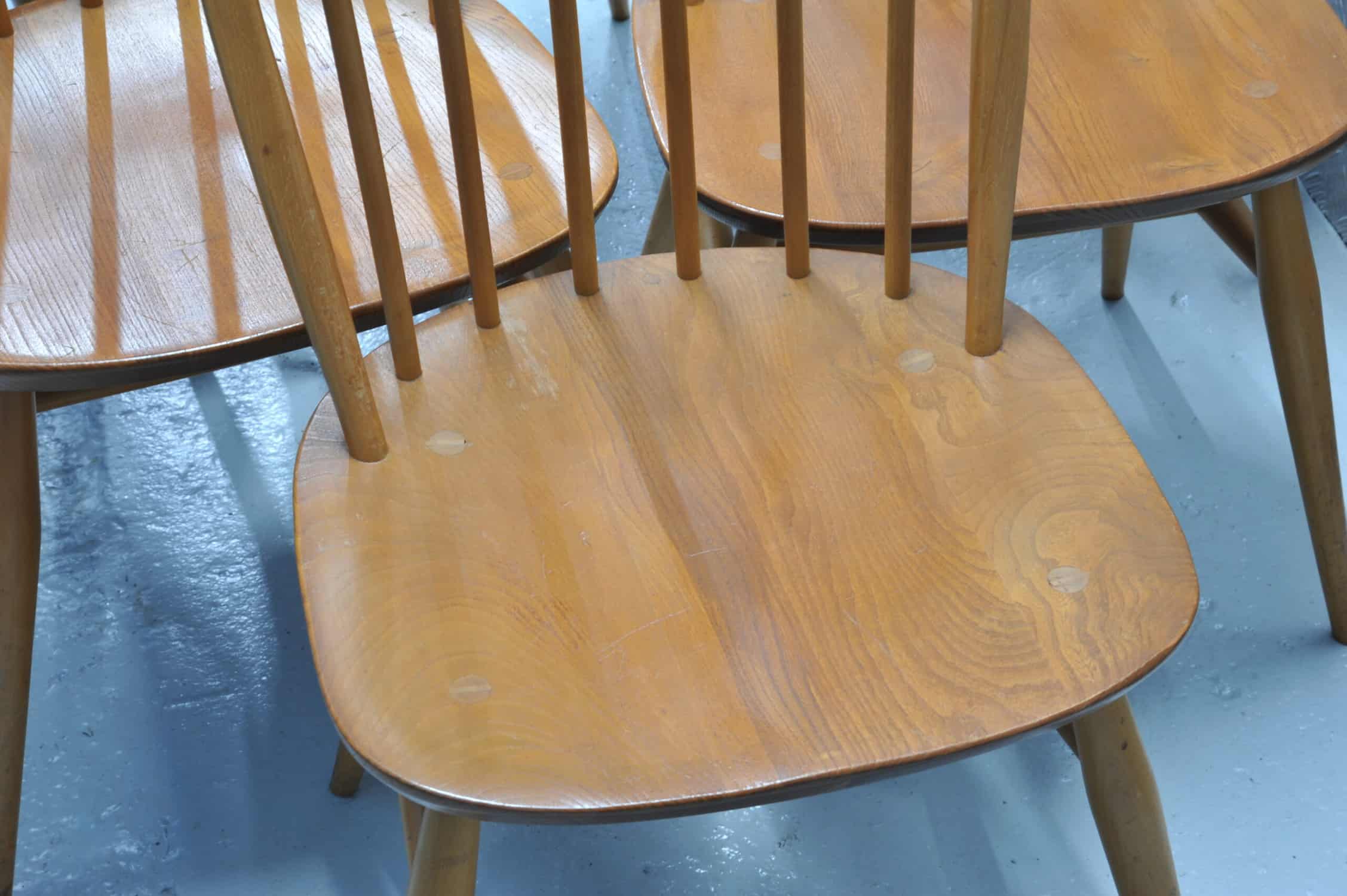 a set of six vintage ercol windsor hoop back model 370 chairs