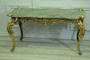 Wonderful Baroque  Rococo Styled Bronze and Marble Coffee Table