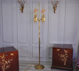 A Fine Quality Antique Vintage French Bouilotte Standard Lamp