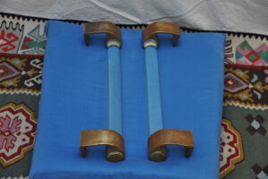 A Pair of Huge French Art Deco Bronze and Crystal Ballroom Door Pull Handles