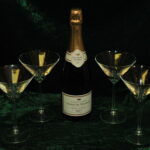 four large vintage champagne coupes glasses