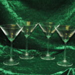 four large vintage champagne coupes glasses