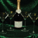 four large vintage champagne coupes glasses