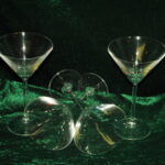 four large vintage champagne coupes glasses