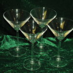 four large vintage champagne coupes glasses