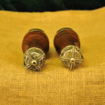 rare asprey london silver & walnut salt pepper mills – queen’s coronation