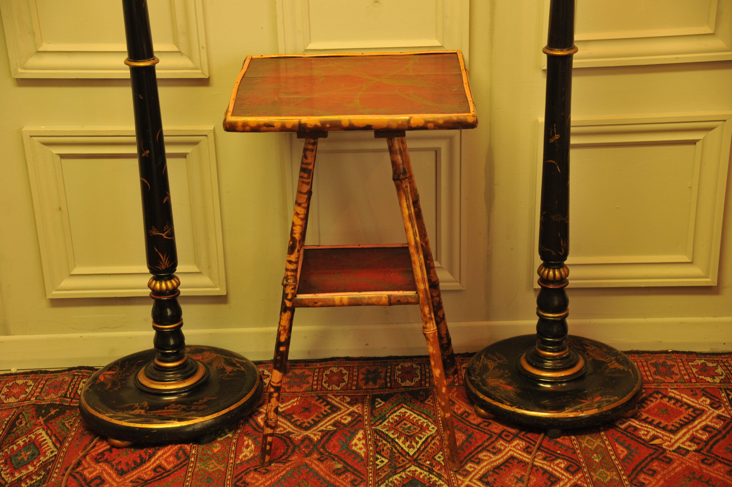 pair of antique chinoiserie standard lamps