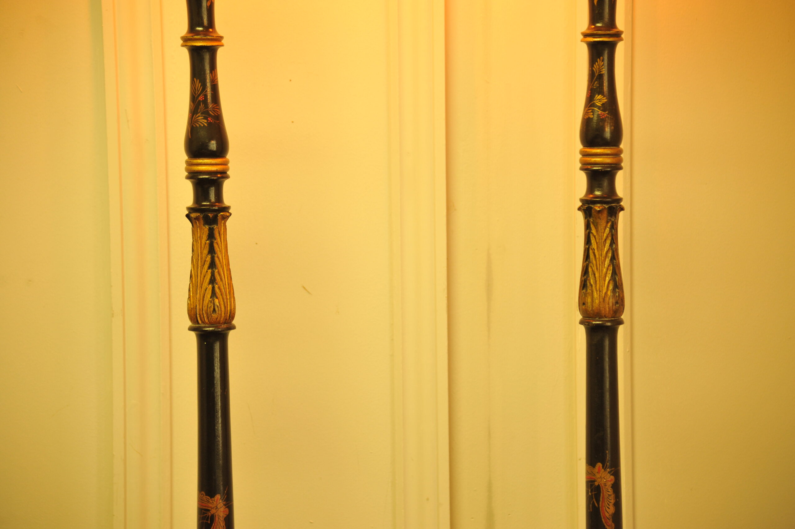 pair of antique chinoiserie standard lamps