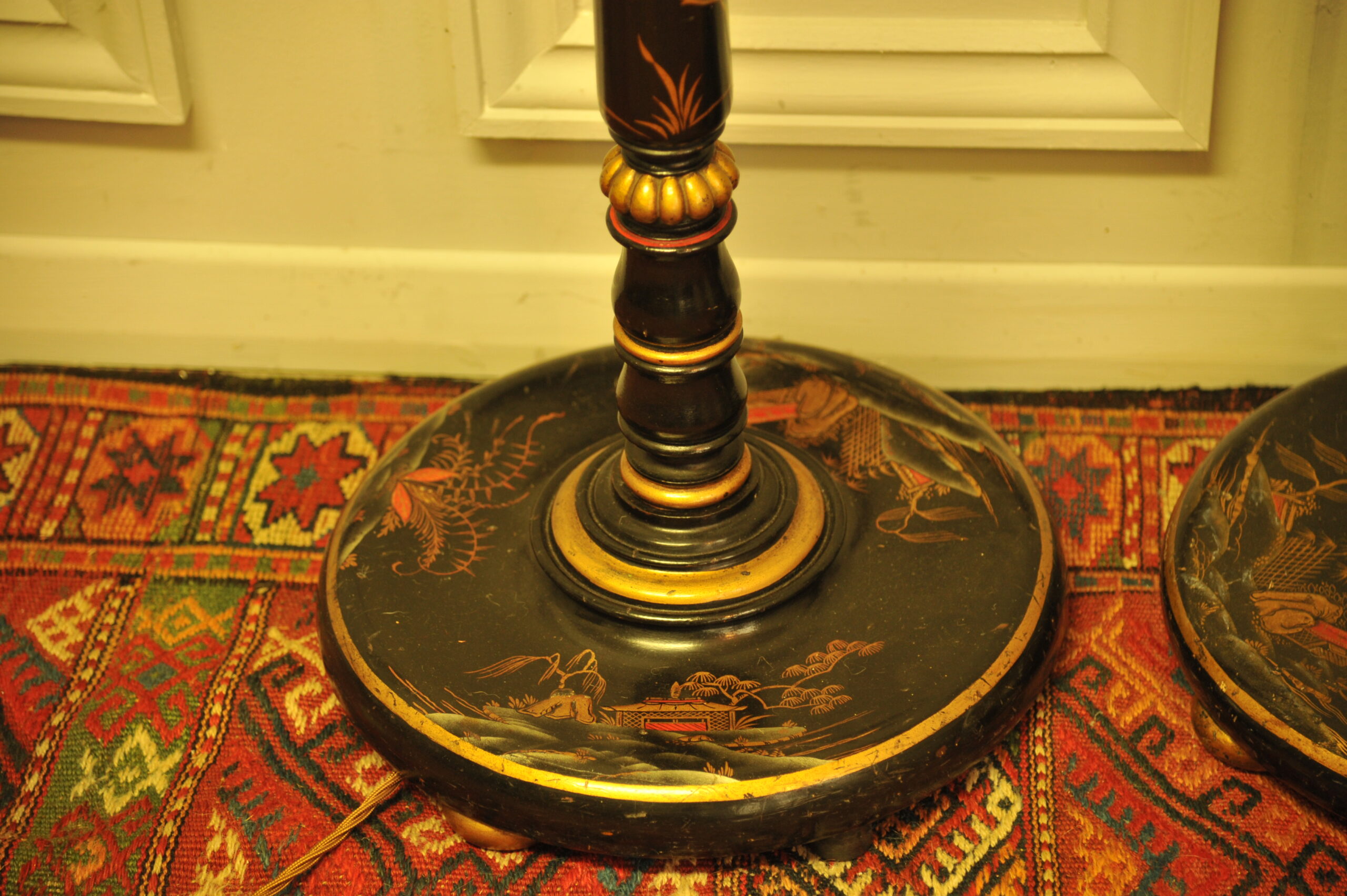 pair of antique chinoiserie standard lamps