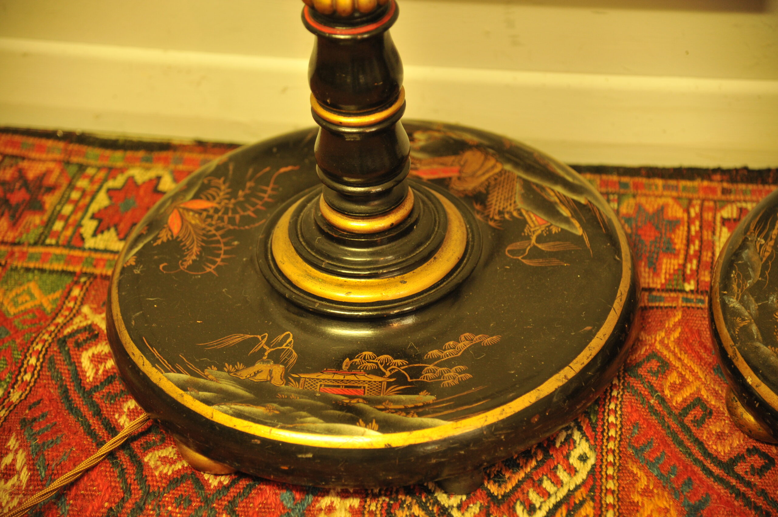 pair of antique chinoiserie standard lamps