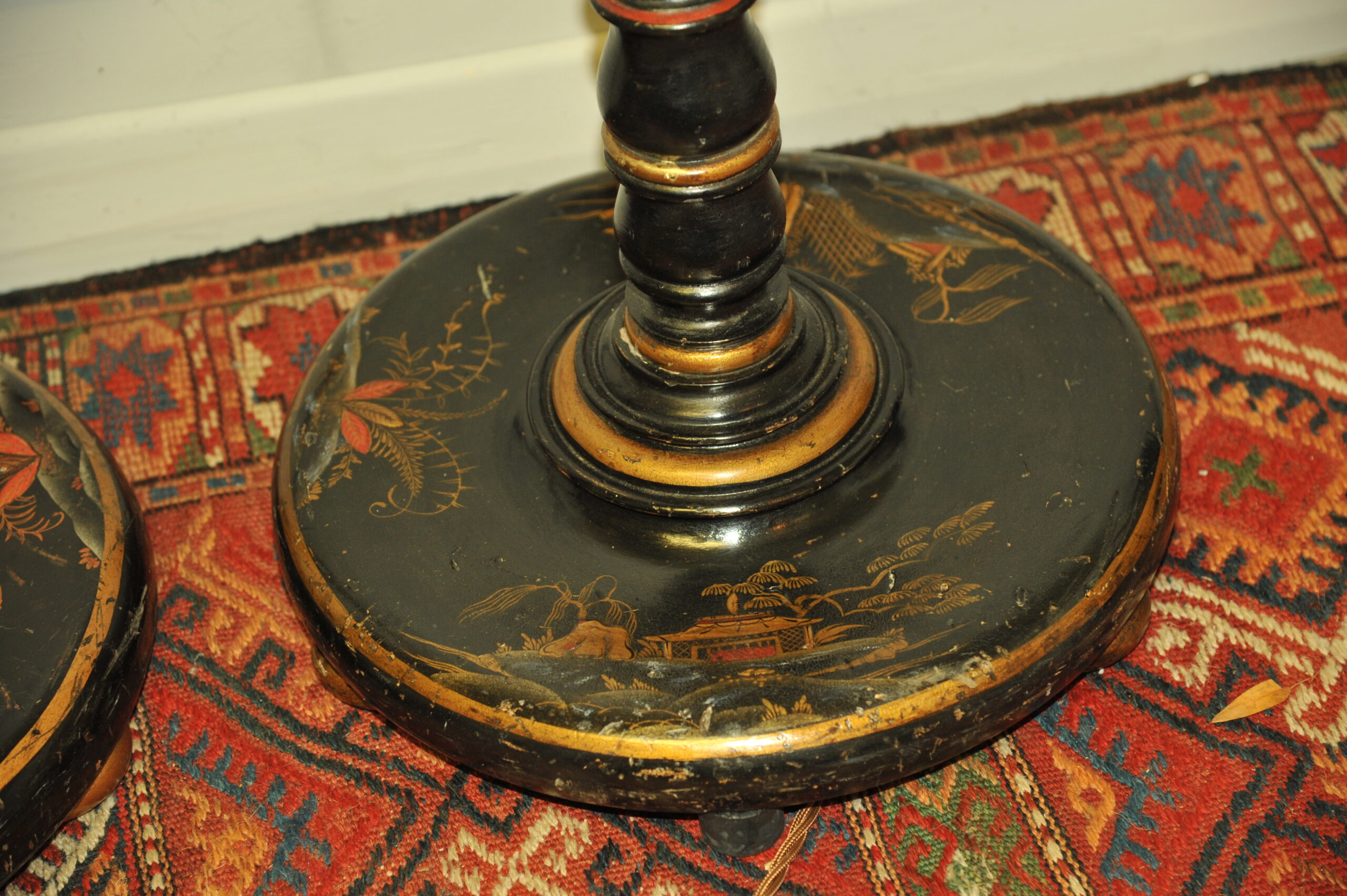 pair of antique chinoiserie standard lamps