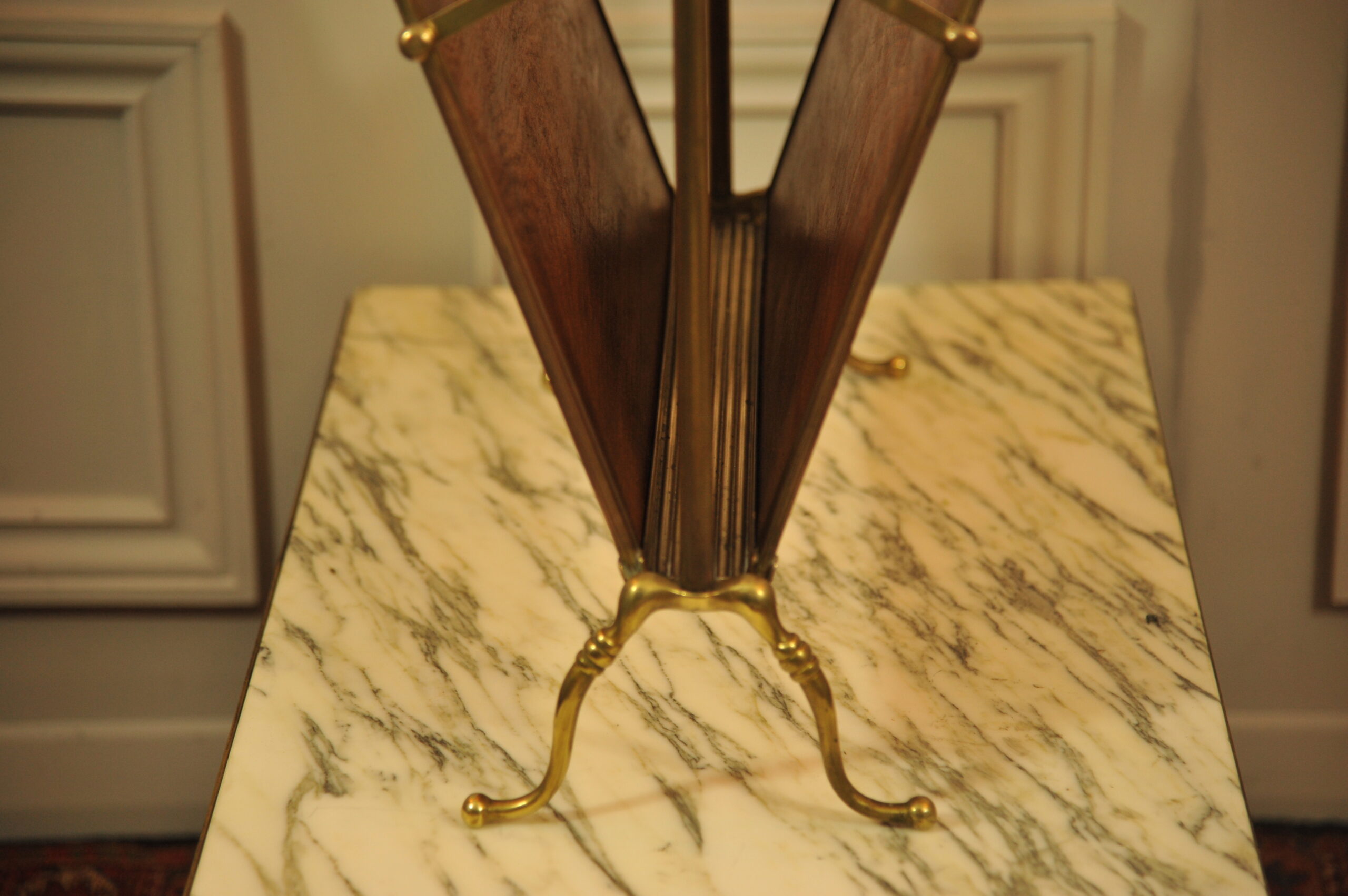 a vintage french folding brass paper rack attributable to maison bagues