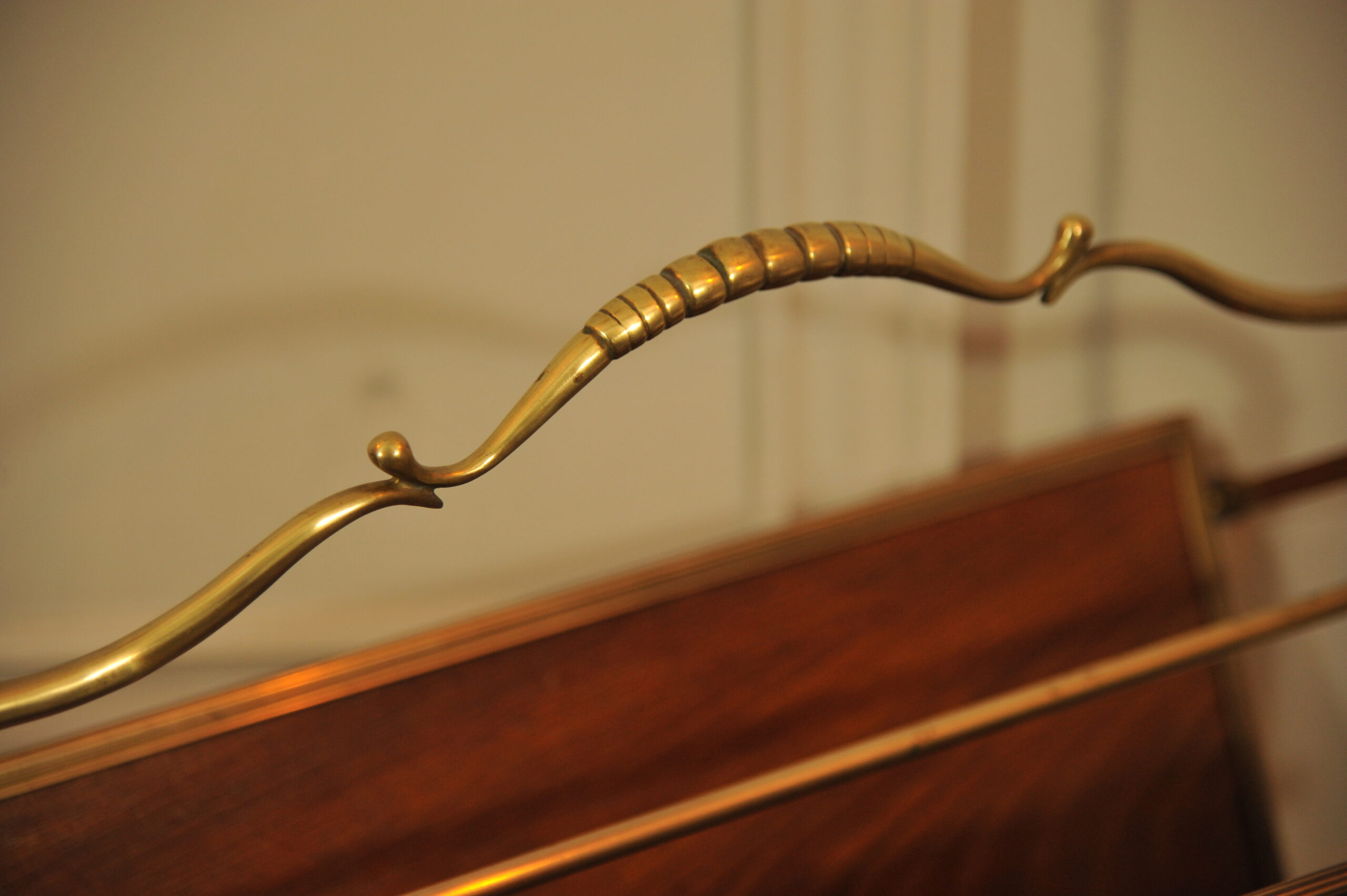 a vintage french folding brass paper rack attributable to maison bagues