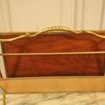 a vintage french folding brass paper rack attributable to maison bagues