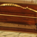 a vintage french folding brass paper rack attributable to maison bagues