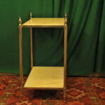 a vintage french mid c two tier steel and faux marble table