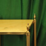a vintage french mid c two tier steel and faux marble table