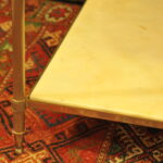 a vintage french mid c two tier steel and faux marble table