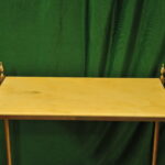 a vintage french mid c two tier steel and faux marble table