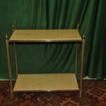 a vintage french mid c two tier steel and faux marble table