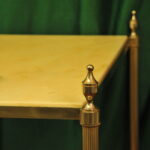 a vintage french mid c two tier steel and faux marble table