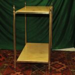 a vintage french mid c two tier steel and faux marble table